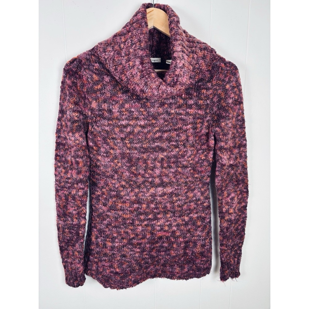 Halogen Nordstrom Women's Small Pink Multicolor Cowl Neck Sweater Mohair Blend